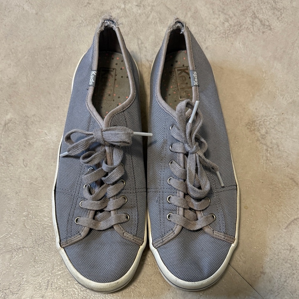 Keds Gray Canvas Lace-Up Sneakers